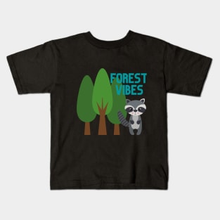 Cute Forest Vibes Raccoon Nature Design Kids T-Shirt